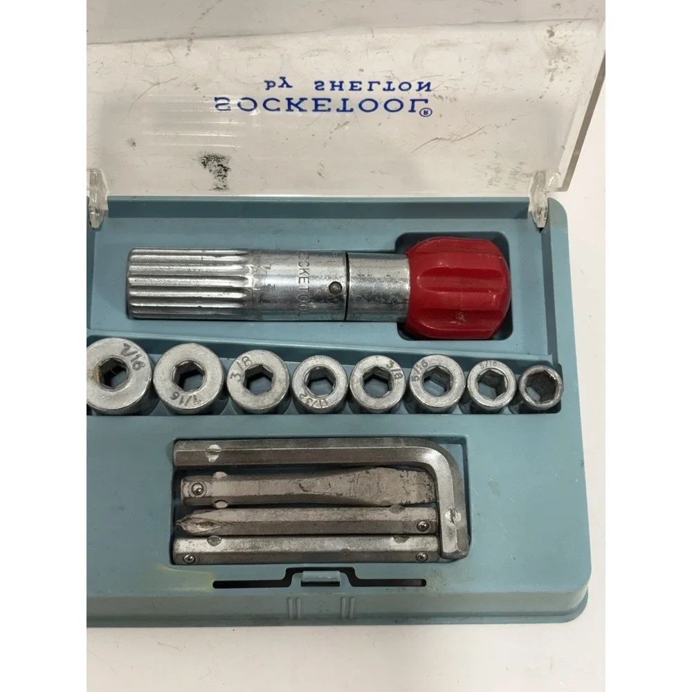 Vintage Socketool Kit by Shelton Tools, Socket‎ Ratchet Travel Tool Kit - USA